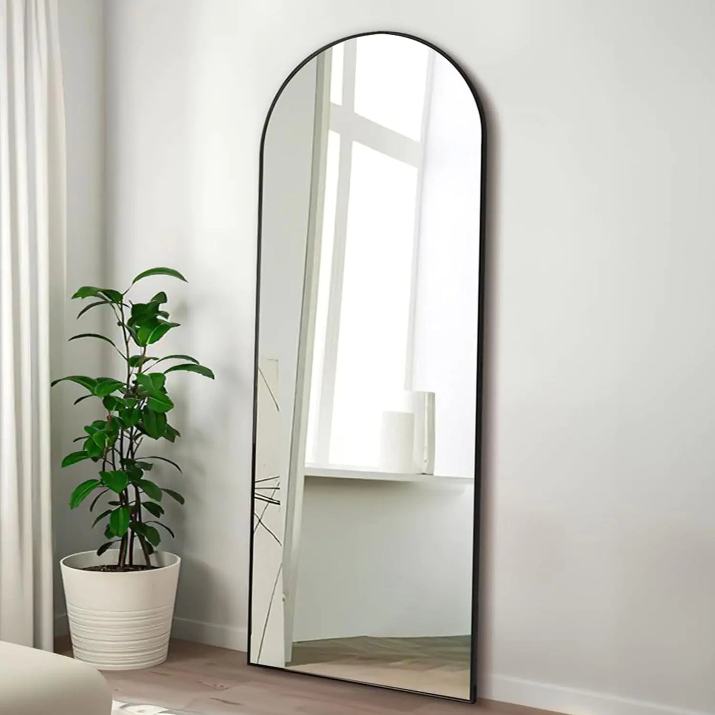 Arched Full Length Floor Mirror with Stand