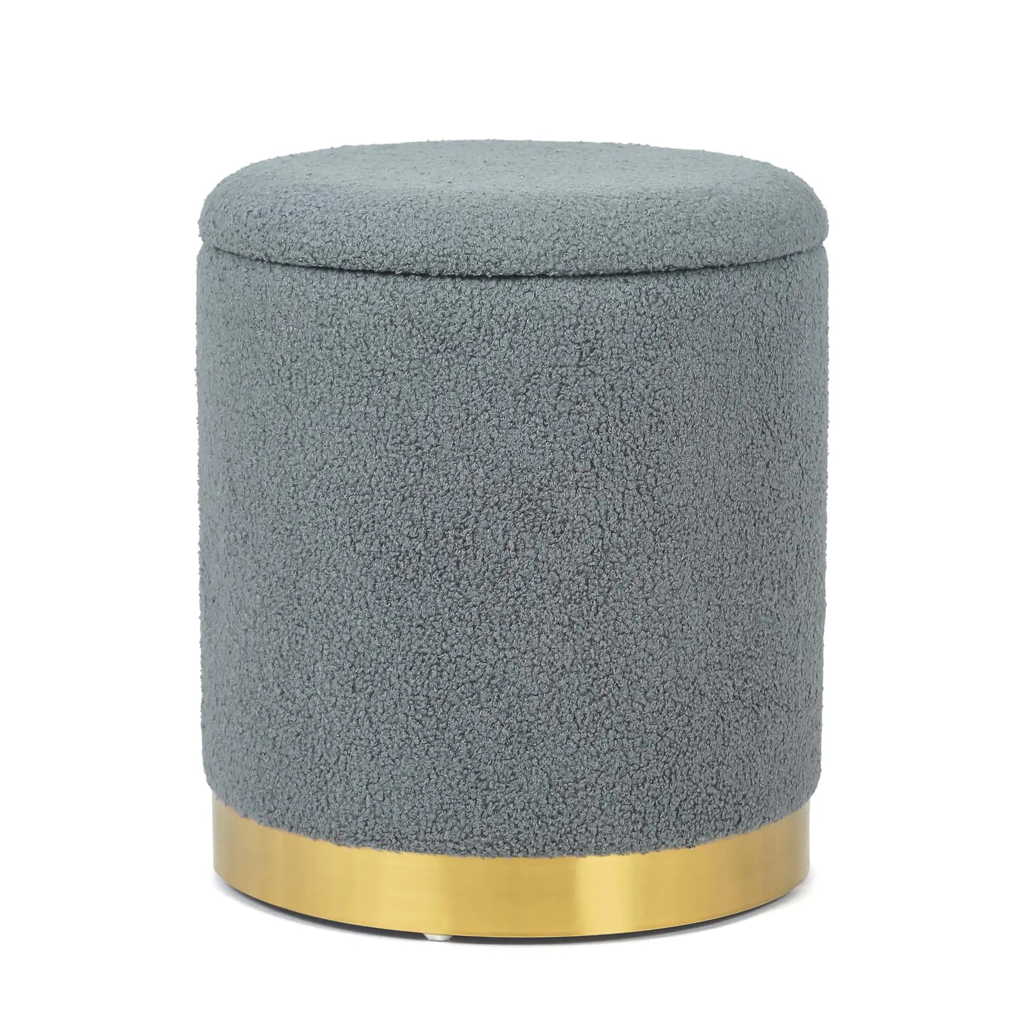 Boucle Round Storage Ottoman