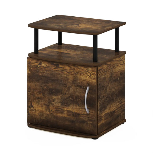 End Side Table Nightstand with Door Storage
