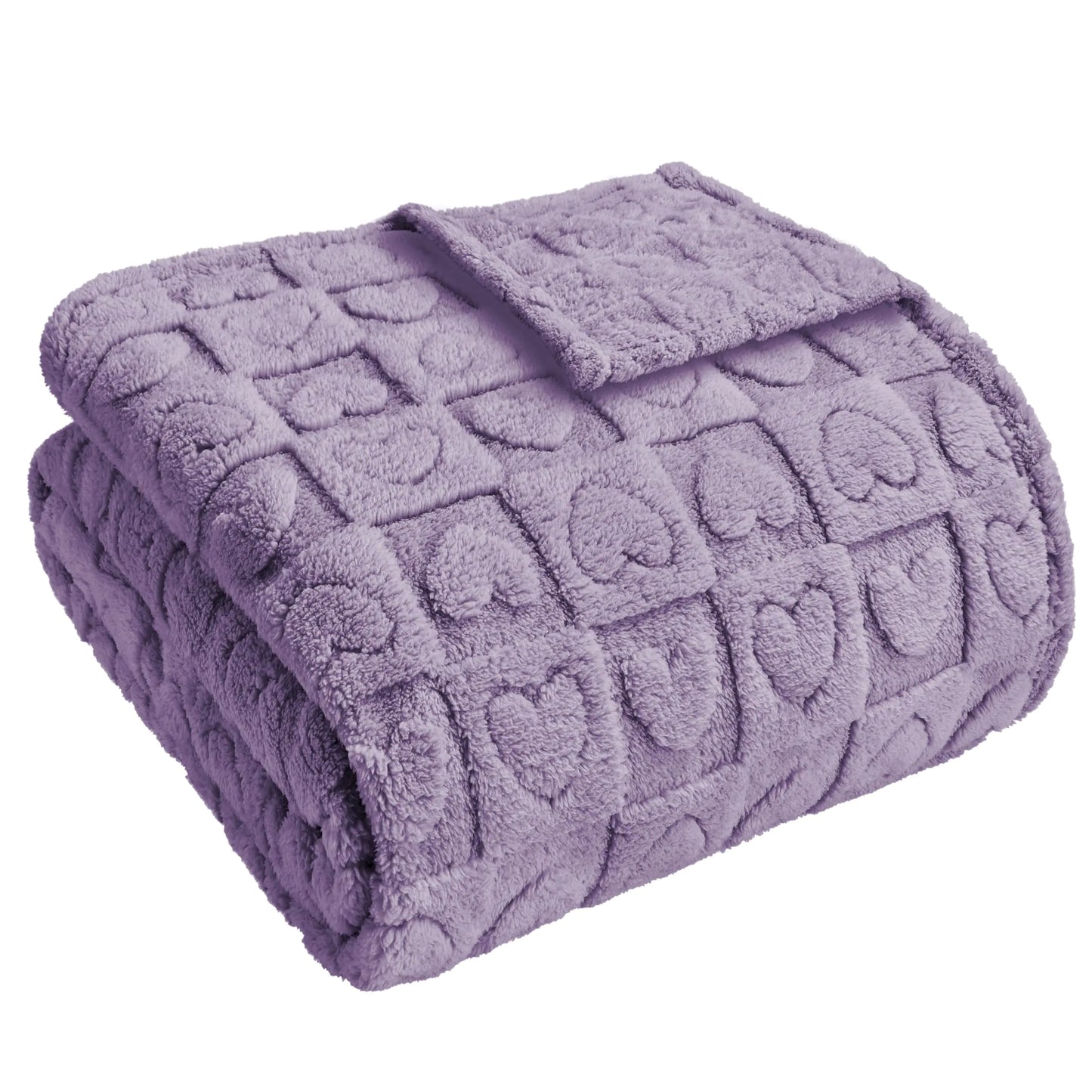 Heart Checkered Plush Throw Blanket
