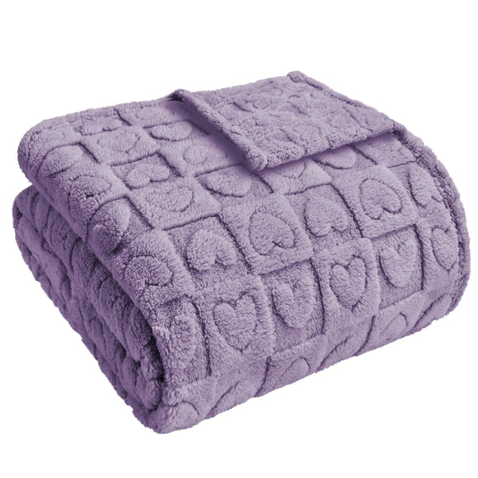Heart Checkered Plush Throw Blanket